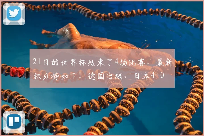 21日的世界杯结束了4场比赛，最新积分榜如下！德国出线，日本4-0